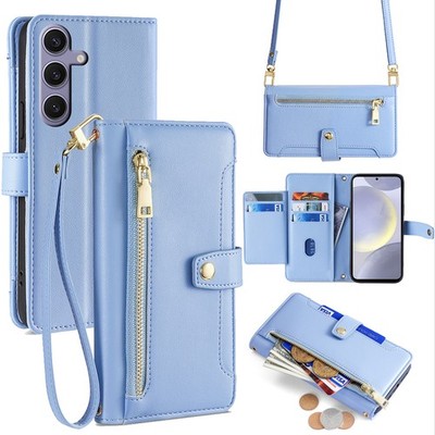 For Samsung Galaxy S26 Ultra S25 FE S24 Crossbody Shockproof Zipper Wallet Case