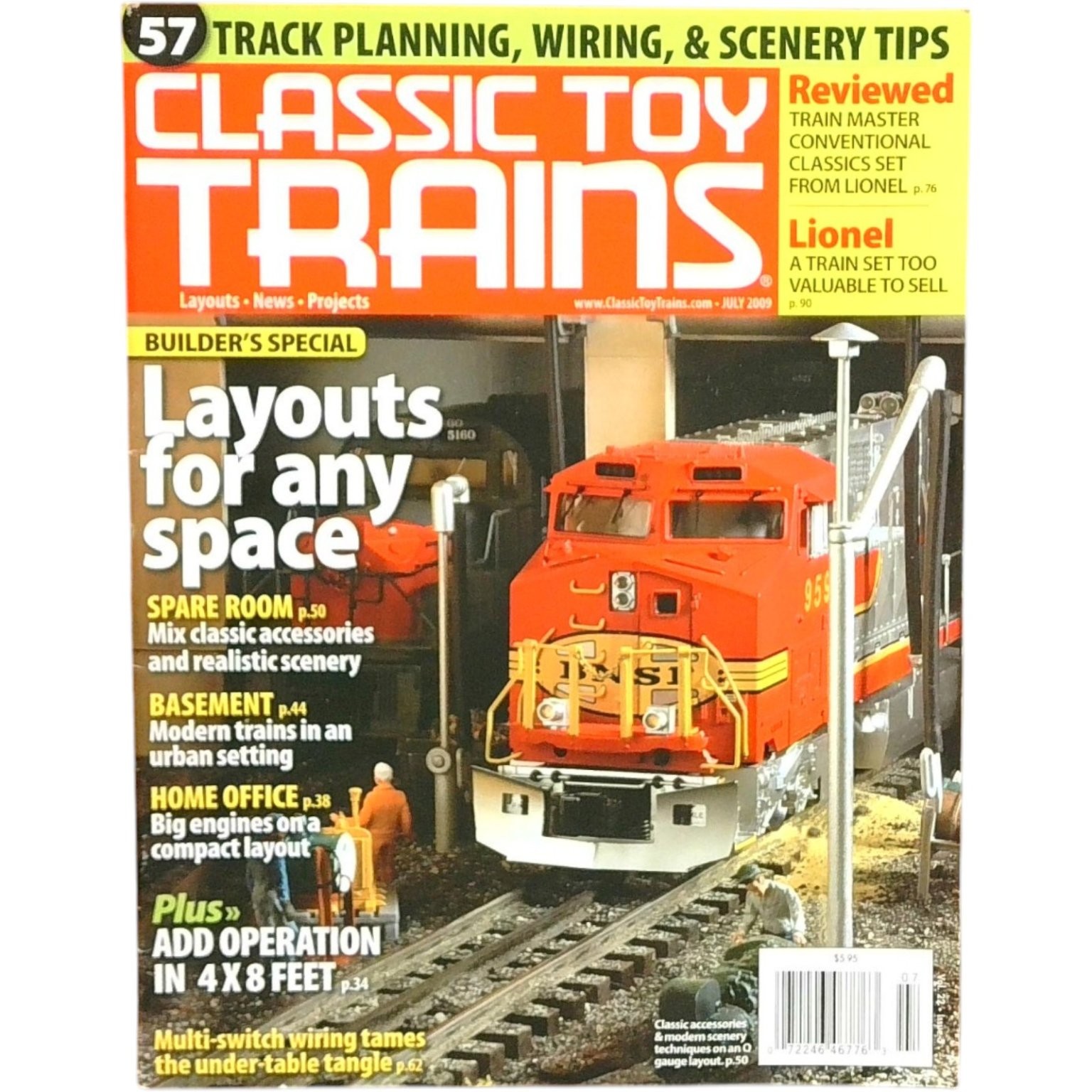 Classic Toy Trains Magazine July 2009 Layouts for Any Space Model Railroading