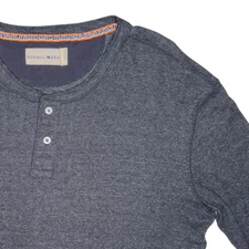 The Normal Brand Puremeso 2 Button Henley Men's XL Dark Gray Long Sleeve Shirt