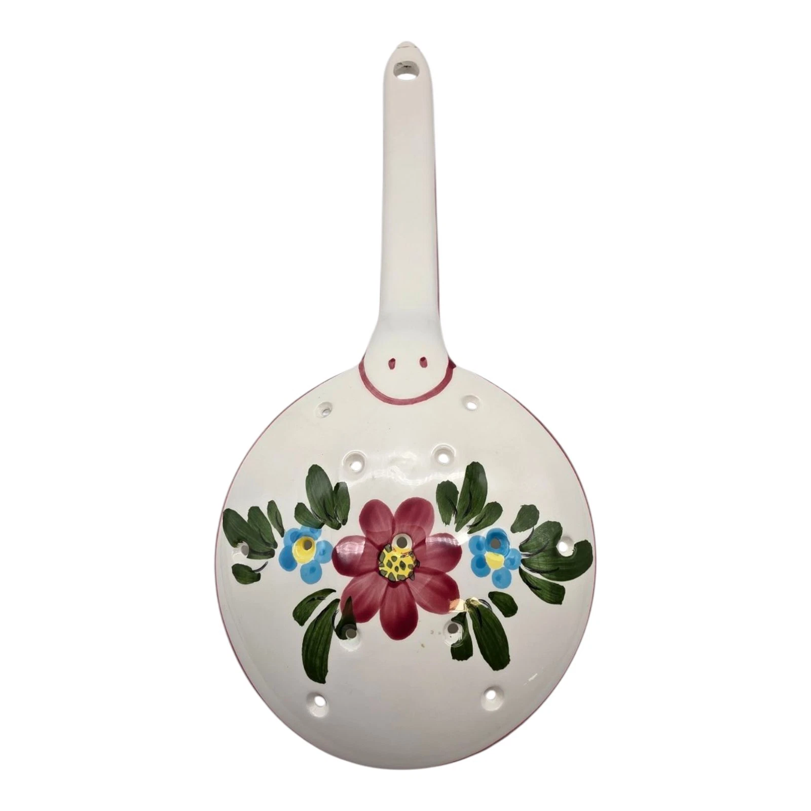 Hand Painted Floral Ceramic Ceramic Handheld Strainer Kitchen Spoon
