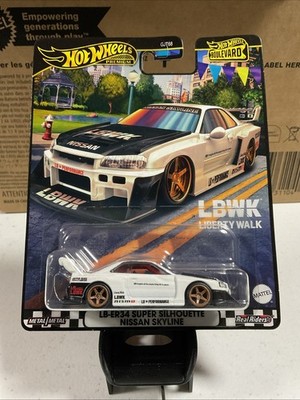 HOT WHEELS PREMIUM BOULEVARD LBWK LB-ER34 SUPER SILHOUETTE NISSAN SKYLINE WHITE