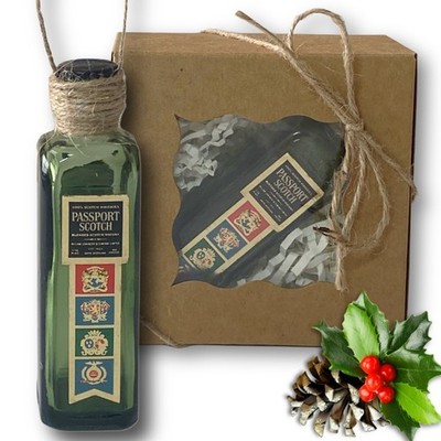 Passport Scotch Blended Whisky Artisan Vintage Glass Bottle Ornament