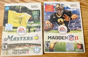 Nintendo Wii Console Bundle~2NEW Controllers,Tiger Woods PGA,Madden Games-TESTED