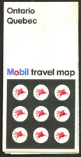 Mobil Gasoline Road Map Ontario Quebec 1966