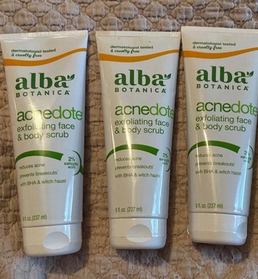3 - Alba Botanica - acnedote Exfoliating Face & Body Scrub - 8oz - 2027 -
