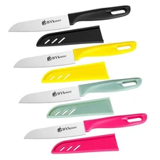 8 Piece German Steel Paring Knives with Sheath  Sharp Fruit & Veggie Set NEW