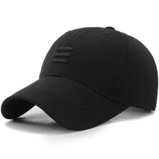 Mens Black Baseball Cap Cotton Adjustable Plain Golf Dad Hat Women Summer Sports