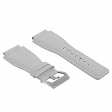 NEW 24MM GENUINE LEATHER WATCH BAND STRAP FOR BELL  ROSS BR-01-BR-03 WATCH WHTE