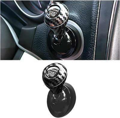 Car Push Start Button Cover Carbon Fiber Metal Engine Starter Protector Universa