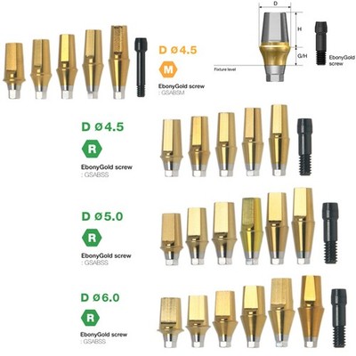 Titanium Straight Transfer Abutment Cemented Compatible with Osstem Hiossen TS