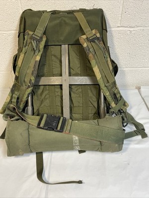 1980 Era USGI Alice Pack Frame Bag Ruck Woodland Set Straps Waist Pad LC-2 OG