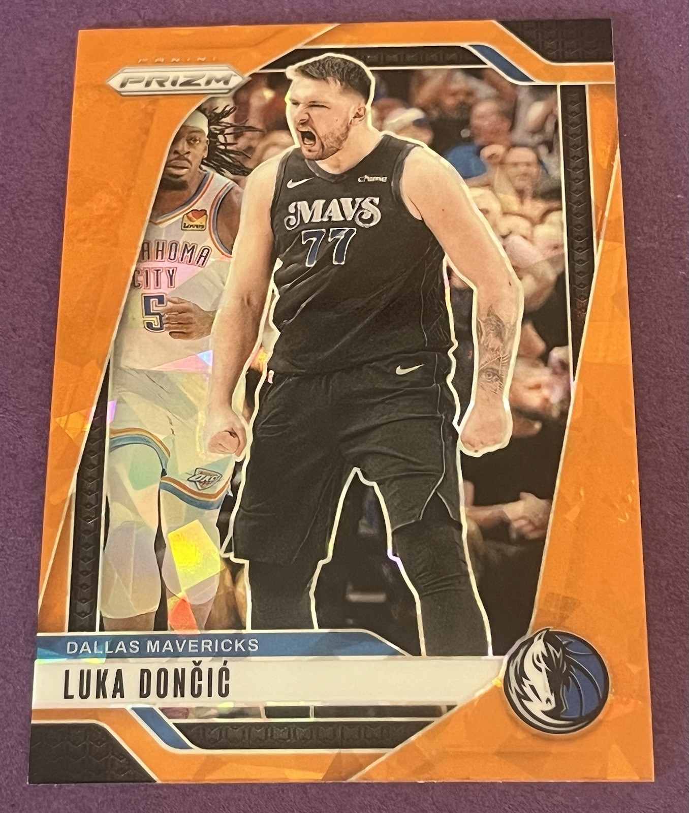 2024-25 Panini Prizm Luka Doncic Orange Ice Prizm #89 Los Angeles Lakers