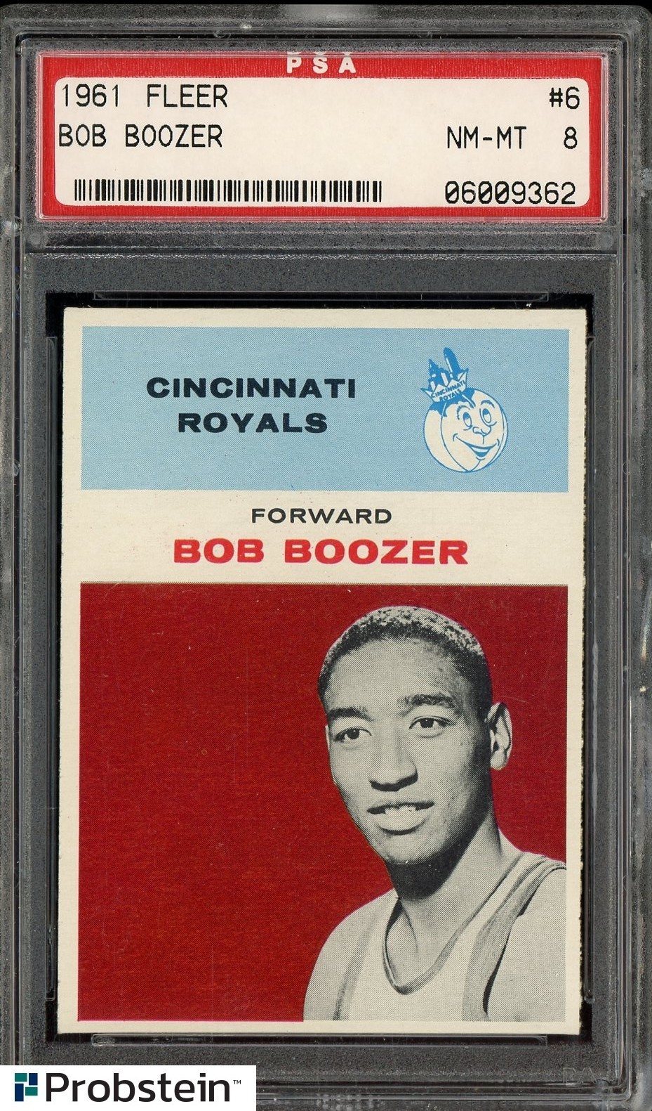 1961-62 Fleer Basketball SETBREAK #6 Bob Boozer Cincinnati Royals PSA 8 NM-MT