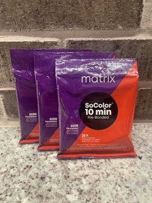 (3) 505N Matrix SoColor 10 Permanent Color+20V Cream Pouches