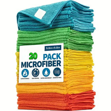 20 pcs Microfibre Cleaning Cloths Drying Window Car Kitchen Cleaner Large
