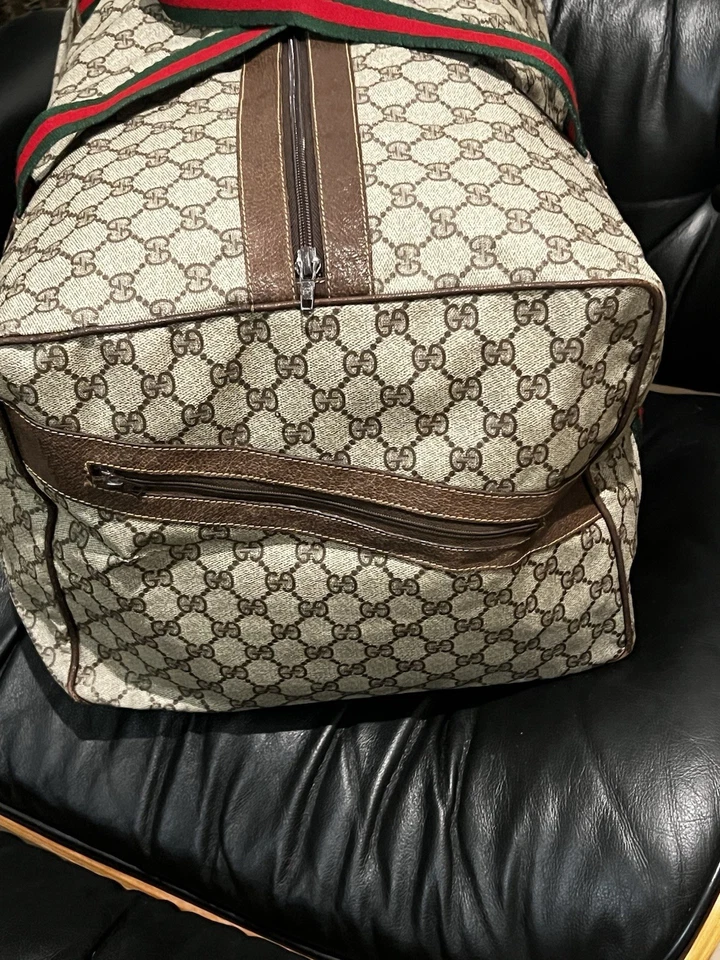 Gucci Sherry Line Large GG Monogram Duffel Travel Bag - 1978 Vintage RARE ICONIC - Image 4 of 4