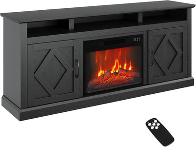Fireplace TV Stand for Tvs up to 67'', Farmhouse TV Console with 23'' Electric Fir