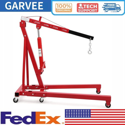 #ad #ad 2 Ton 4400 LBS Engine Hoist Heavy Duty Cherry Picker Engine Hoist Folding Steel $185.99