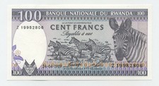 Rwanda 100 Francs 24-4-1989 Pick 19 UNC Uncirculated Banknote Serial Z