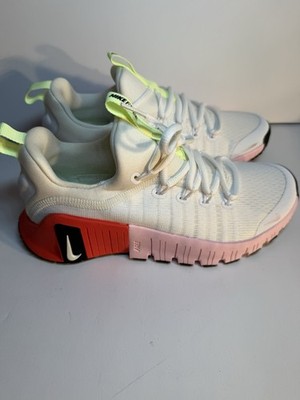 Nike Free Metcon 6 White/Pink Foam-Barely Volt IB4526-100 Women s Size 7
