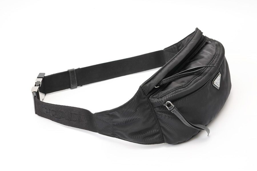 Prada Nylon Body Bag Waist Pouch Black Used 1BL011 From Japan thumbnail 2