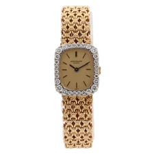 Vintage Patek Philippe 4102-2 Ellipse Ladies Mechanical Wristwatch 18k Gold