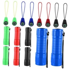 Tegeme 16 Pcs Flashlights and Compass Set Including 8 Mini Flashlight and 8 