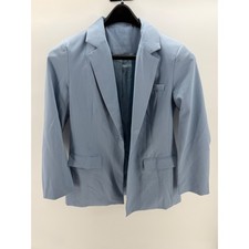 Blazer Women Small Blue Excellent Single Button Notched Lapel Lined M9J127