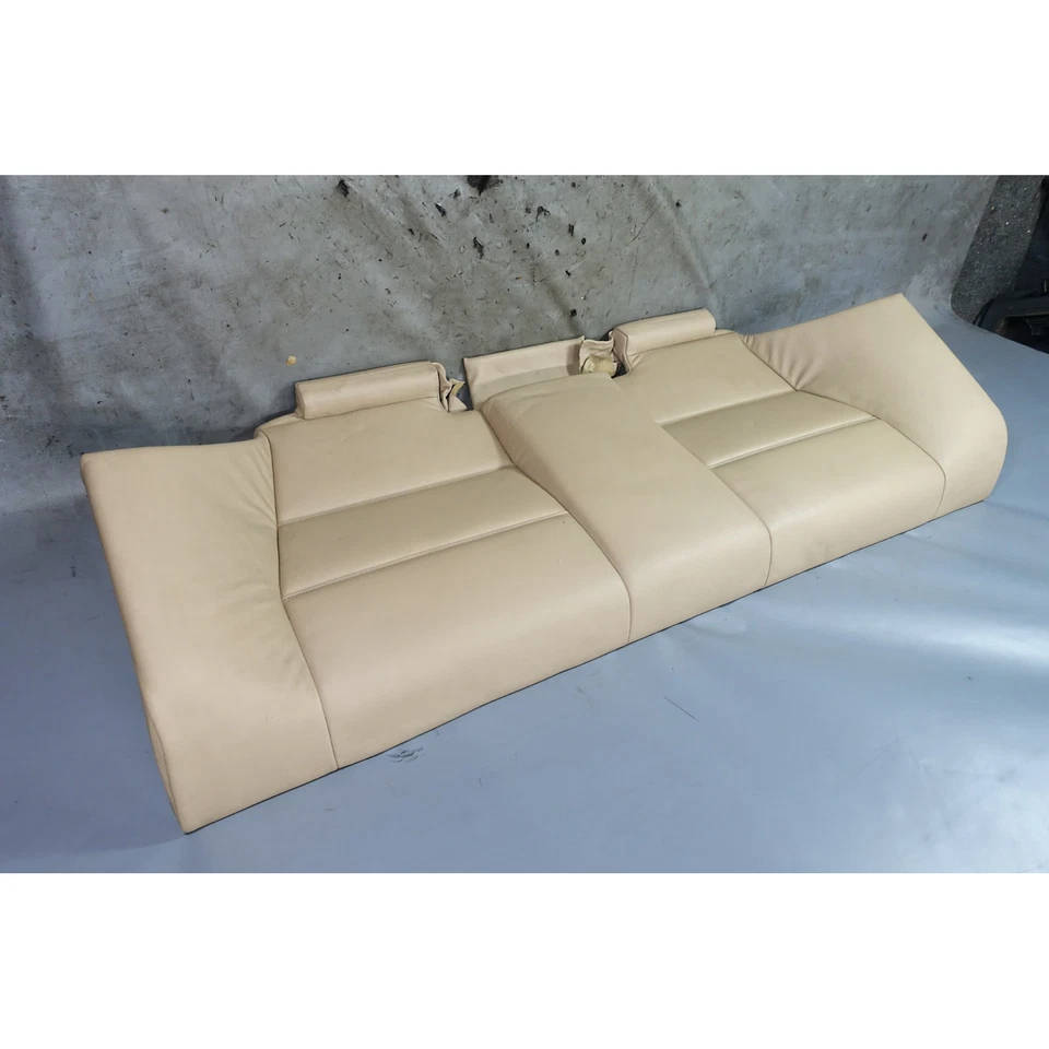 00-06 BMW E46 3-Series Coupe Rear Seat Bottom Bench Folding Beige Leather OEM - Image 3 of 4