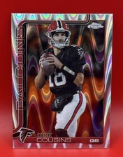 Kirk Cousins 2024 Topps Chrome #13 Atlanta Falcons Wave Refractor