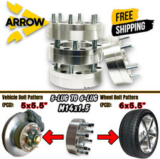 4pcs 2 Thick Conversion Adapter 5x5.5 To 6x5.5 Fit 2002-2011 Ram 1500 More