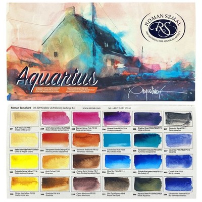 Roman Szmal AQUARIUS Aquarellset 24 Farben Pasqualino Fracasso Künstlerpalette