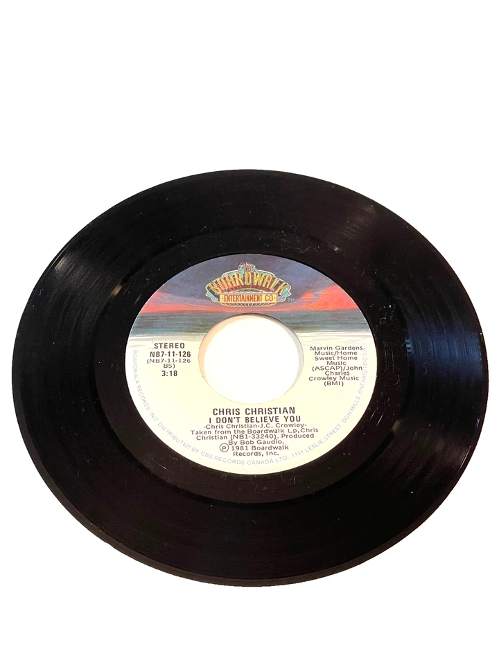Chris Christian- I want you, I need you & I don't believe you 7" 45 RPM (#148) - Image 3 of 3