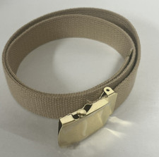Cotton Military School Uniform Web Belt with Brass Buckle 36" overall lenght