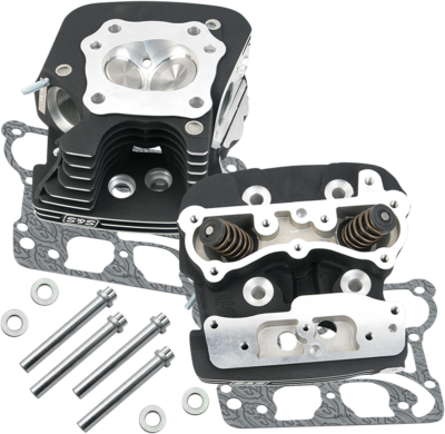 S&S Wrinkle Black 79cc Super Stock Cylinder Heads 1999-2005 Twin