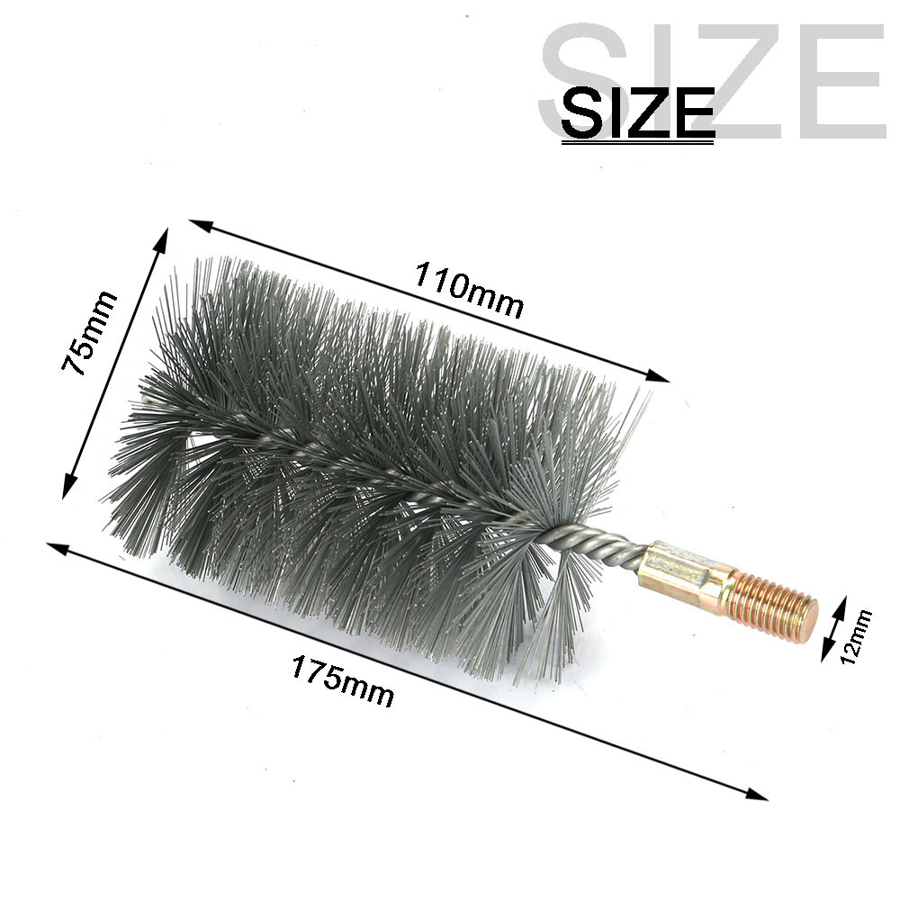 1875mm Stainless Steel Wire Tube Brush Rotary Tool For Cleaning Round