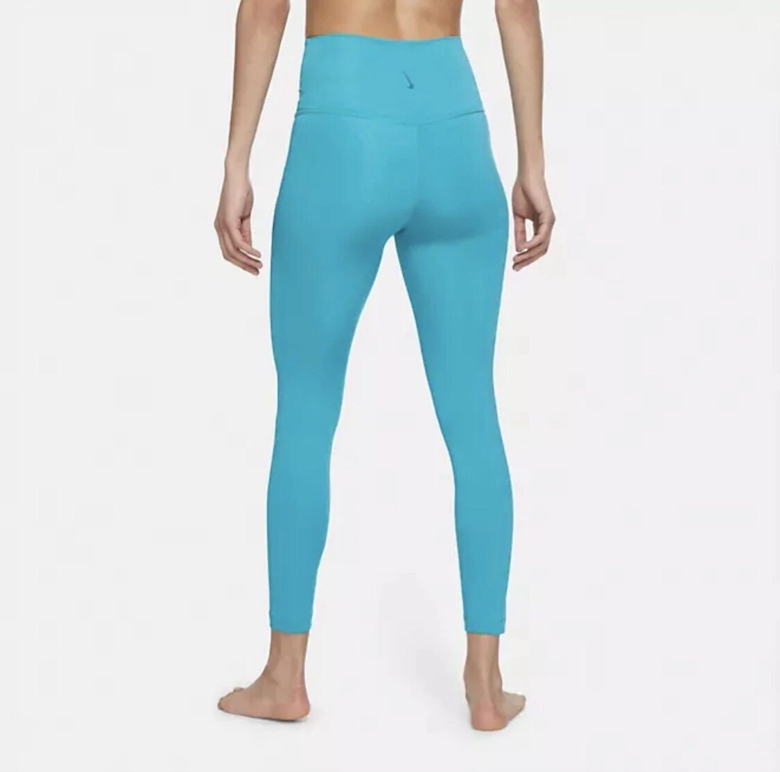 Nike Women's Yoga 7/8 Lurex High Rise Dri-Fit Leggings Aqua Turquoise NWT