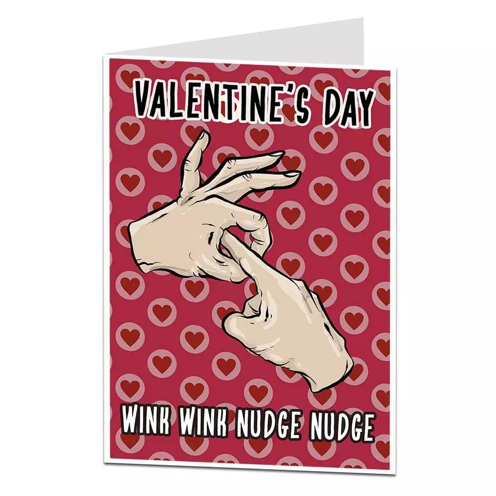 Rude Valentines Card For Him Her Funny Wink Wink Nudge Nudge Design