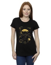 Star Wars The Book Of Boba Fett Mujer Galactic Outlaw Distress Camiseta