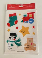 Vintage 1988 Christmas Gift Tags NOS Hallmark Seals Stickers Made In USA Snowman