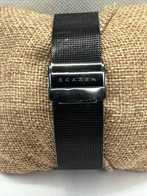 Skagen 124XLBBB Men\'s Black Stainless Steel Mesh Analog Dial Quartz Watch AEA235 s-l400.jpg main image 4