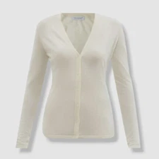 $1090 Gabriela Hearst Women's Ivory Alexandrite Cashmere Cardigan Sweater Size L