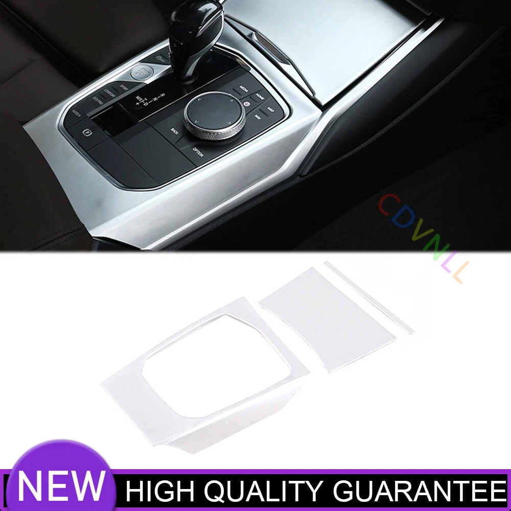 Middle Console Gear Shift Panel Trim For BMW 3 4 Series G20 2020-24 Matte Silver