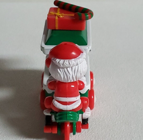 Russ Kringle Treats Pull Back Santa Claus Bicycle Push Cart Friction Power Toy - Picture 16 of 16
