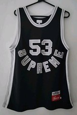 FW15 Supreme Gauchos Basketball Trikot L Groß Schwarz Ärmelloses Tanktop T-Shirt