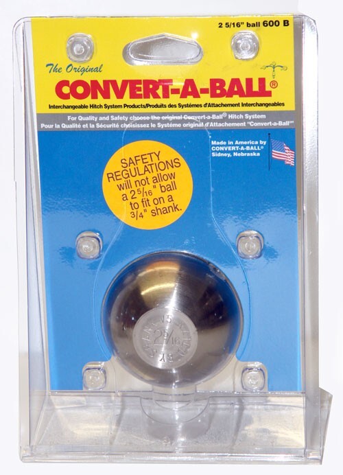 2-5/16" NICKEL Plated Convert-A-Ball (#600)  - Made in the USA