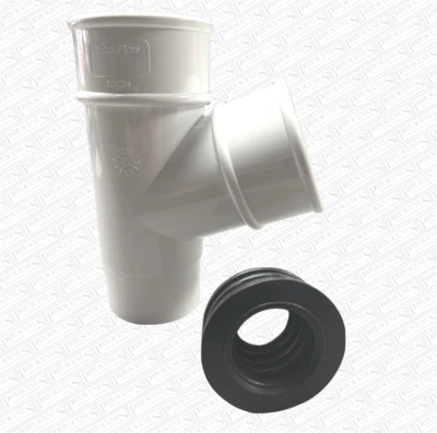 Gutter Down Pipe Rainwater 40mm Adaptor Connector Kit for 68mm White Drain Pipe