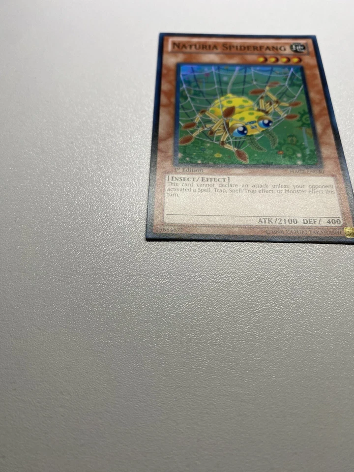 Yugioh Naturia Spiderfang 1st Edition Super Rare HA02-EN040 MP - Image 3 of 4