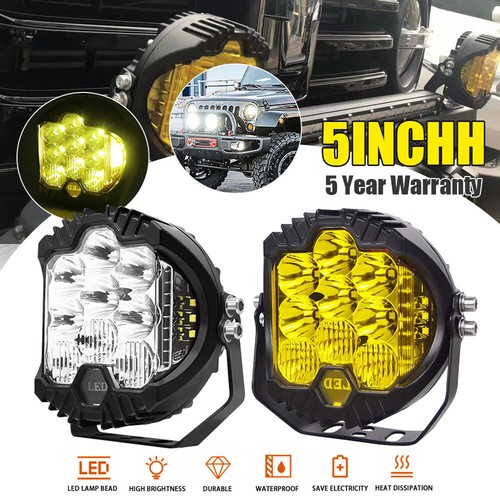1/2PCS 5 inch LED Work Light Pod Spot Flood Combo Fog Lamp Offroad ...