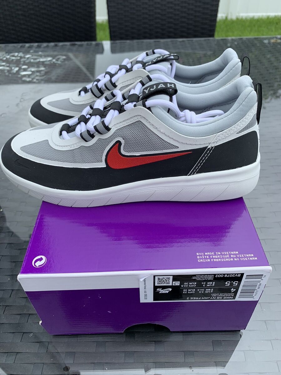 Nike SB Nyjah Free 2 Size 4 Spiridon Black Sport Red BV2078 Nike SB Nyjah Free 2 Size 4 Spiridon Black Sport Red BV2078